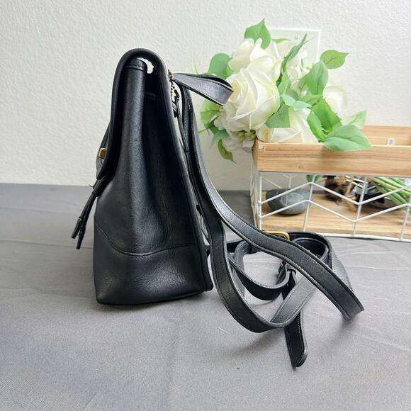 Vintage Coach 9960 Black Leather Mini Daypack Backpack